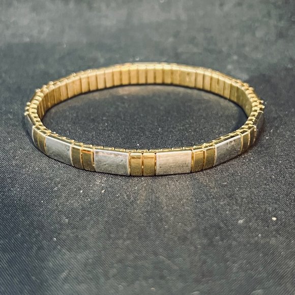 Gold Tone And Silver Tone Stretch Bracelet (4802) - Picture 5 of 5